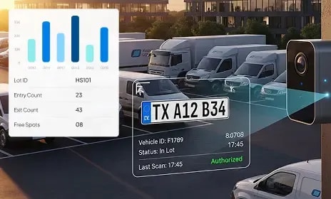 Vehicles are identified instantly at entry and exit points. Our license plate recognition parking system automates gate operations.