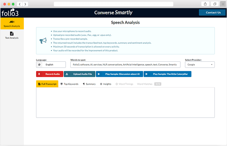 Converse Smartly - Speech to text converter